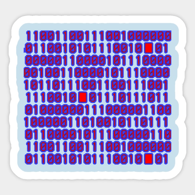 Bunary Code (version 3) Sticker by CJProArtz